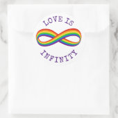 Infinite symbool voor regenboogliefde Aangepaste h Ronde Sticker (Tas)