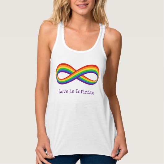 Infinite symbool voor regenboogliefde Aangepaste h Tanktop (Voorkant)