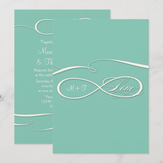 Infinite symboolesteken Infinite Love Wedding Set Kaart (Voorkant / Achterkant)