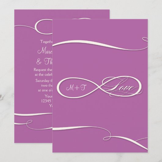 Infinite symboolesteken Infinite Love Wedding Set Kaart (Voorkant / Achterkant)