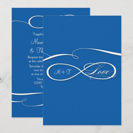 Infinite symboolesteken Infinite Love Wedding Set Kaart (Voorkant / Achterkant)