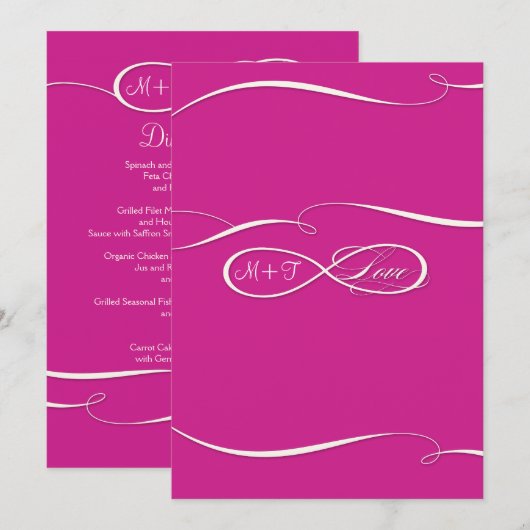 Infinite symboolesteken Infinite Love Wedding Set Menu (Voorkant / Achterkant)