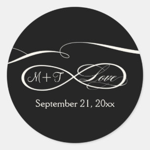 Infinite symboolesteken Infinite Love Weddings set Ronde Sticker