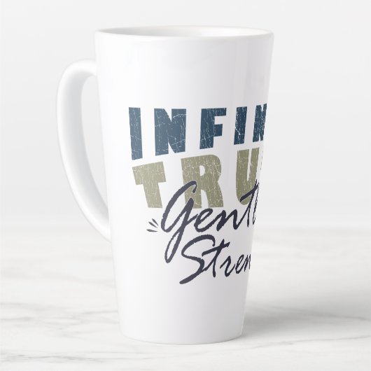 Infinite Truth, Gentle Strength Mugs & Cups Latte Mok (Linkerhoek)