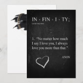 INFINITEIT AANPASSEN VERLIES U MEER Valentijnse Ka Feestdagenkaart (Voorkant / Achterkant)