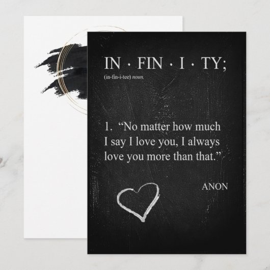INFINITEIT AANPASSEN VERLIES U MEER Valentijnse Ka Feestdagenkaart (Voorkant / Achterkant)