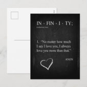 INFINITEIT AANPASSEN VERLIES U MEER Valentijnse Ka Feestdagenkaart (Voorkant / Achterkant)