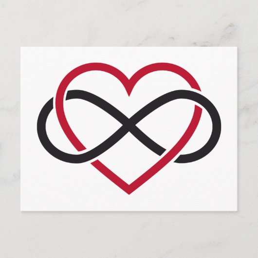 Infiniteit hart, nooit einde liefde briefkaart (Voorkant)