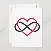 Infiniteit hart, nooit einde liefde briefkaart (Voorkant / Achterkant)