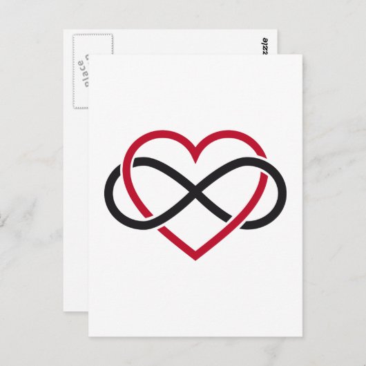 Infiniteit hart, nooit einde liefde briefkaart (Voorkant / Achterkant)