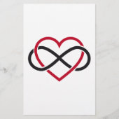 Infiniteit hart, nooit einde liefde briefpapier (Voorkant)