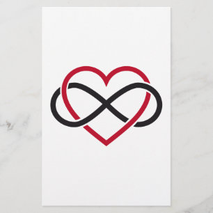 Infiniteit hart, nooit einde liefde briefpapier