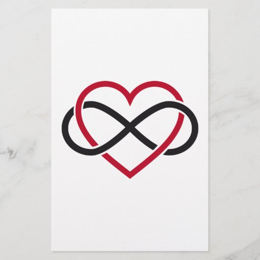 Infiniteit hart, nooit einde liefde briefpapier (Voorkant)
