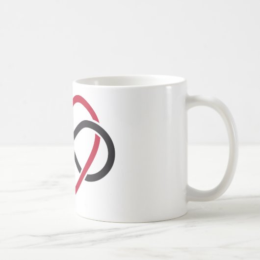 Infiniteit hart, nooit einde liefde koffiemok (Rechts)
