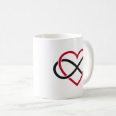 Infiniteit hart, nooit einde liefde koffiemok (Voorkant rechts)