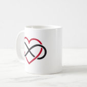 Infiniteit hart, nooit einde liefde koffiemok (Voorkant links)