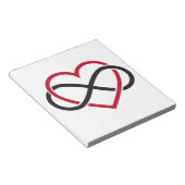 Infiniteit hart, nooit einde liefde notitieblok (Schuin)