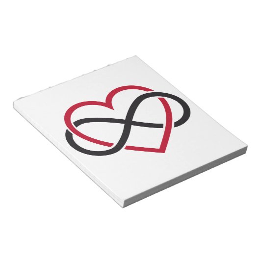 Infiniteit hart, nooit einde liefde notitieblok (Schuin)