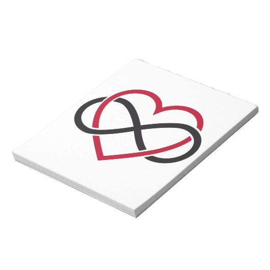 Infiniteit hart, nooit einde liefde notitieblok (Linkerzijde)