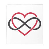 Infiniteit hart, nooit einde liefde notitieblok (Voorkant)