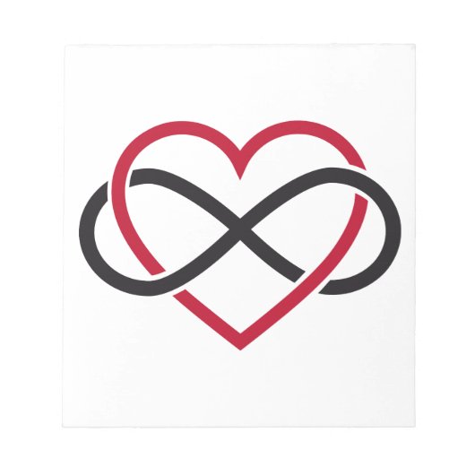 Infiniteit hart, nooit einde liefde notitieblok (Voorkant)