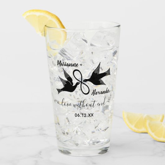 Infiniteit van weddenschap Lovevogels | Aangepaste Glas (Voorkant ijs)