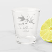 Infiniteit van weddenschap Lovevogels | Aangepaste Shot Glas (Achterkant)