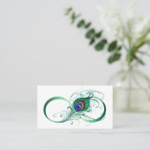 Infiniteitssymbool met Peacockdoether Aanbevelingskaartje (Staand voorkant)
