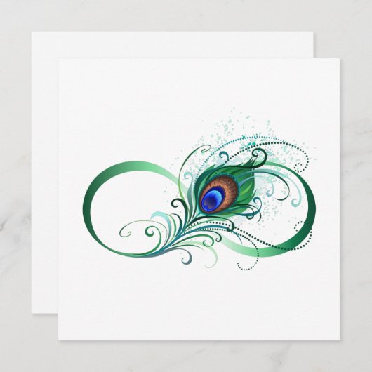 Infiniteitssymbool met Peacockdoether Aankondiging (Voorkant / Achterkant)