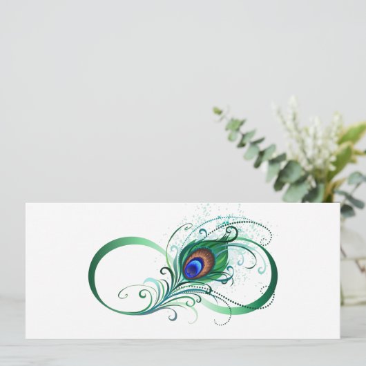 Infiniteitssymbool met Peacockdoether Aankondiging (Staand voorkant)