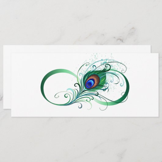 Infiniteitssymbool met Peacockdoether Aankondiging (Voorkant / Achterkant)