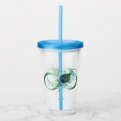 Infiniteitssymbool met Peacockdoether Acryl Drinkbeker (Voorkant)