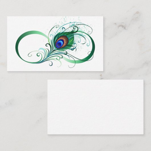 Infiniteitssymbool met Peacockdoether Afsprakenkaartje (Voorkant / Achterkant)