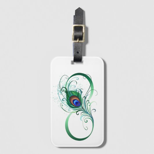 Infiniteitssymbool met Peacockdoether Bagagelabel (Voorkant (verticaal))