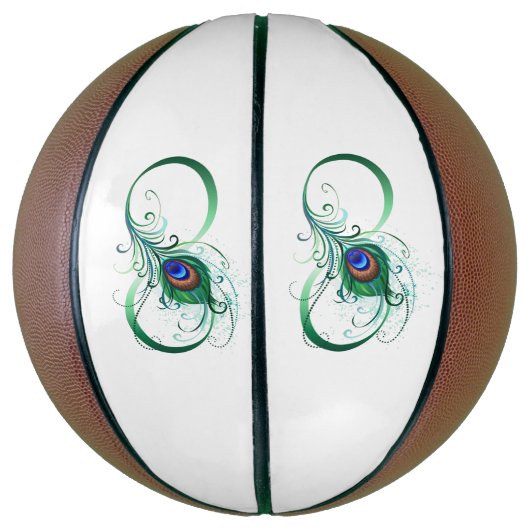 Infiniteitssymbool met Peacockdoether Basketbal (Verticaal)