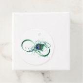 Infiniteitssymbool met Peacockdoether Bedankjes Labels (In situ)