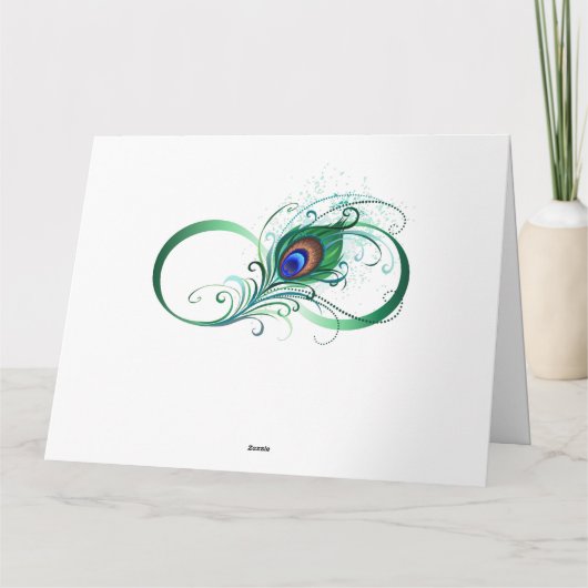 Infiniteitssymbool met Peacockdoether Bedankkaart (Achterkant)