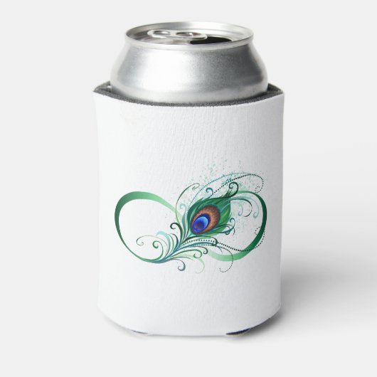 Infiniteitssymbool met Peacockdoether Blikjeskoeler (Blikje Achterkant)