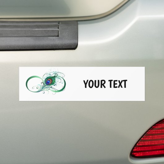 Infiniteitssymbool met Peacockdoether Bumpersticker (Op auto)