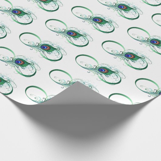 Infiniteitssymbool met Peacockdoether Cadeaupapier (Hoek)