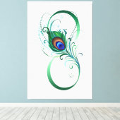Infiniteitssymbool met Peacockdoether Canvas Afdruk (Insitu (Houten vloer))