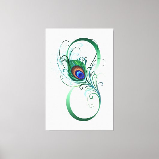 Infiniteitssymbool met Peacockdoether Canvas Afdruk (Voorkant)