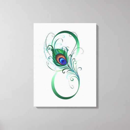 Infiniteitssymbool met Peacockdoether Canvas Afdruk (Voorkant)