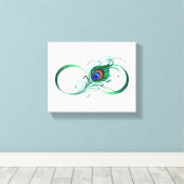 Infiniteitssymbool met Peacockdoether Canvas Afdruk (Insitu (Houten vloer))