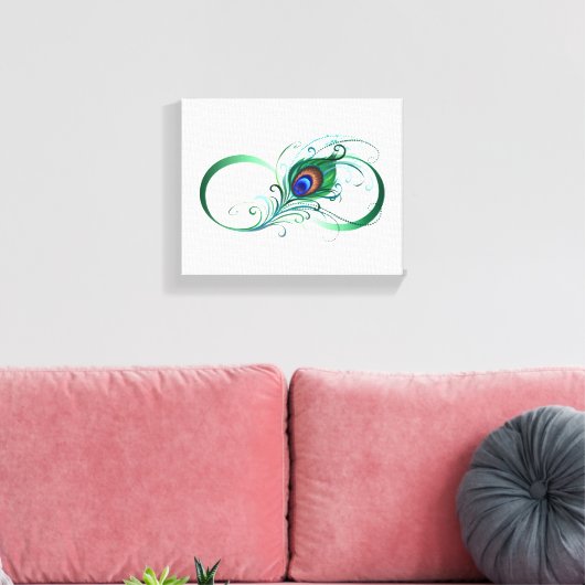 Infiniteitssymbool met Peacockdoether Canvas Afdruk (Insitu (Woonkamer))