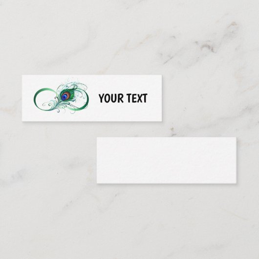Infiniteitssymbool met Peacockdoether Contactkaartje (Voorkant / Achterkant)