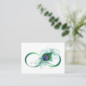 Infiniteitssymbool met Peacockdoether Contactkaartje (Staand voorkant)