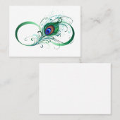 Infiniteitssymbool met Peacockdoether Contactkaartje (Voorkant / Achterkant)