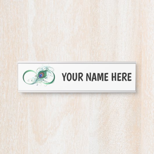 Infiniteitssymbool met Peacockdoether Deurbordje (Voorkant)