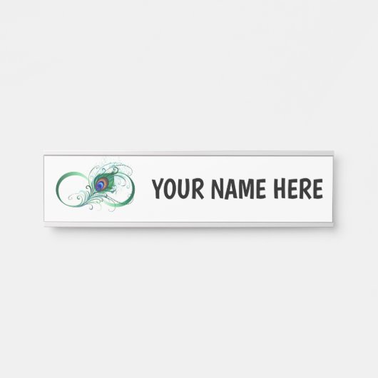 Infiniteitssymbool met Peacockdoether Deurbordje (Voorkant)